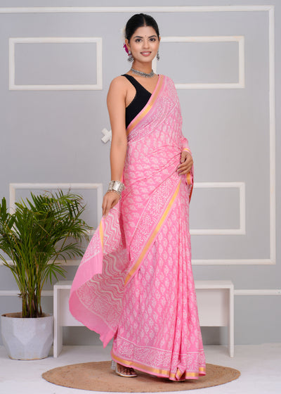 Premium Cotton Saree with Zari Border ( CS0209 )