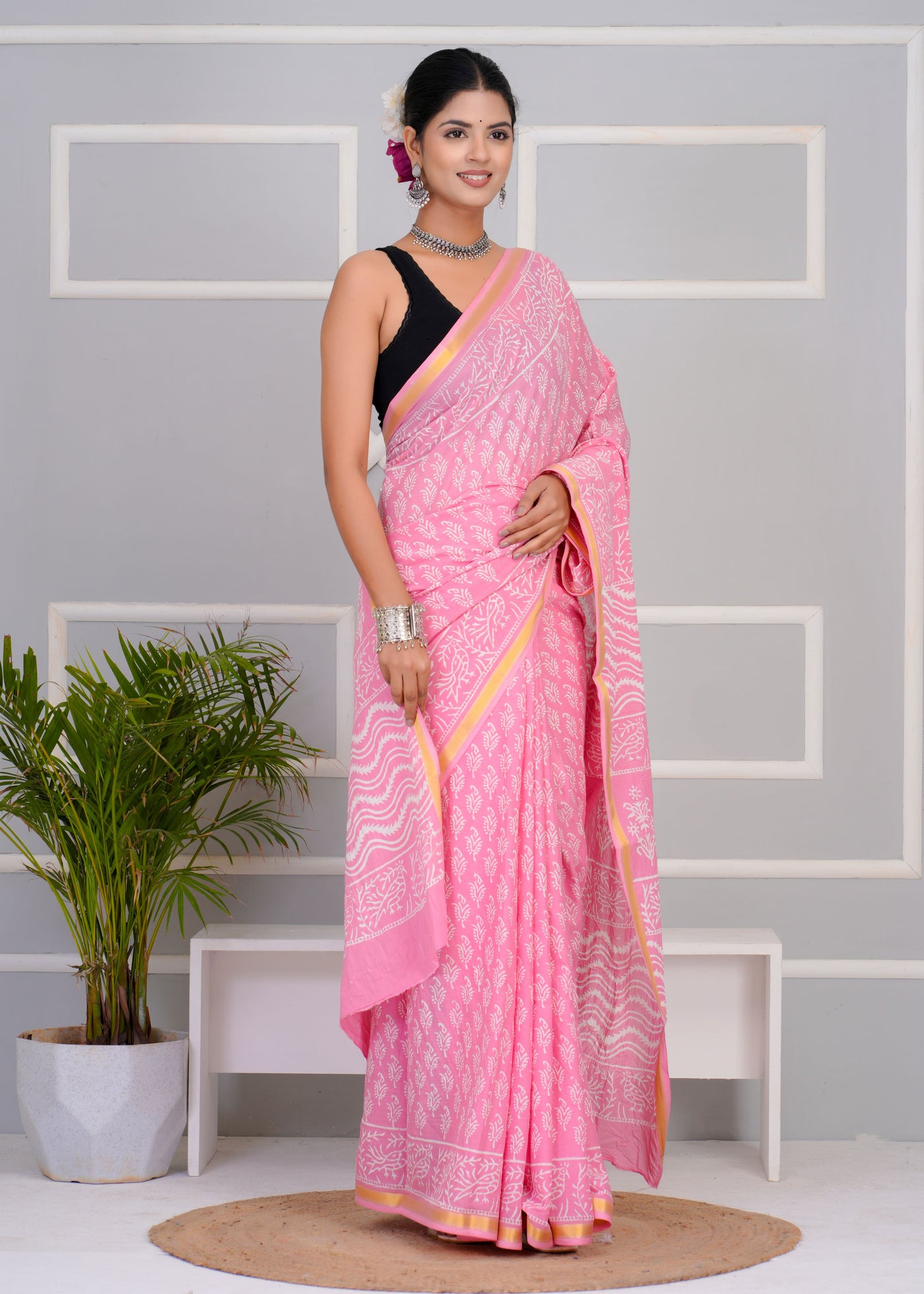 Premium Cotton Saree with Zari Border ( CS0209 )