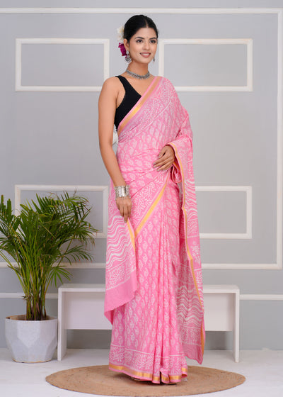 Premium Cotton Saree with Zari Border ( CS0209 )