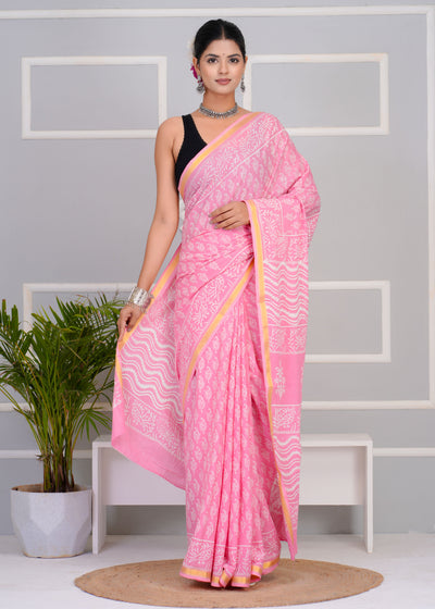 Premium Cotton Saree with Zari Border ( CS0209 )