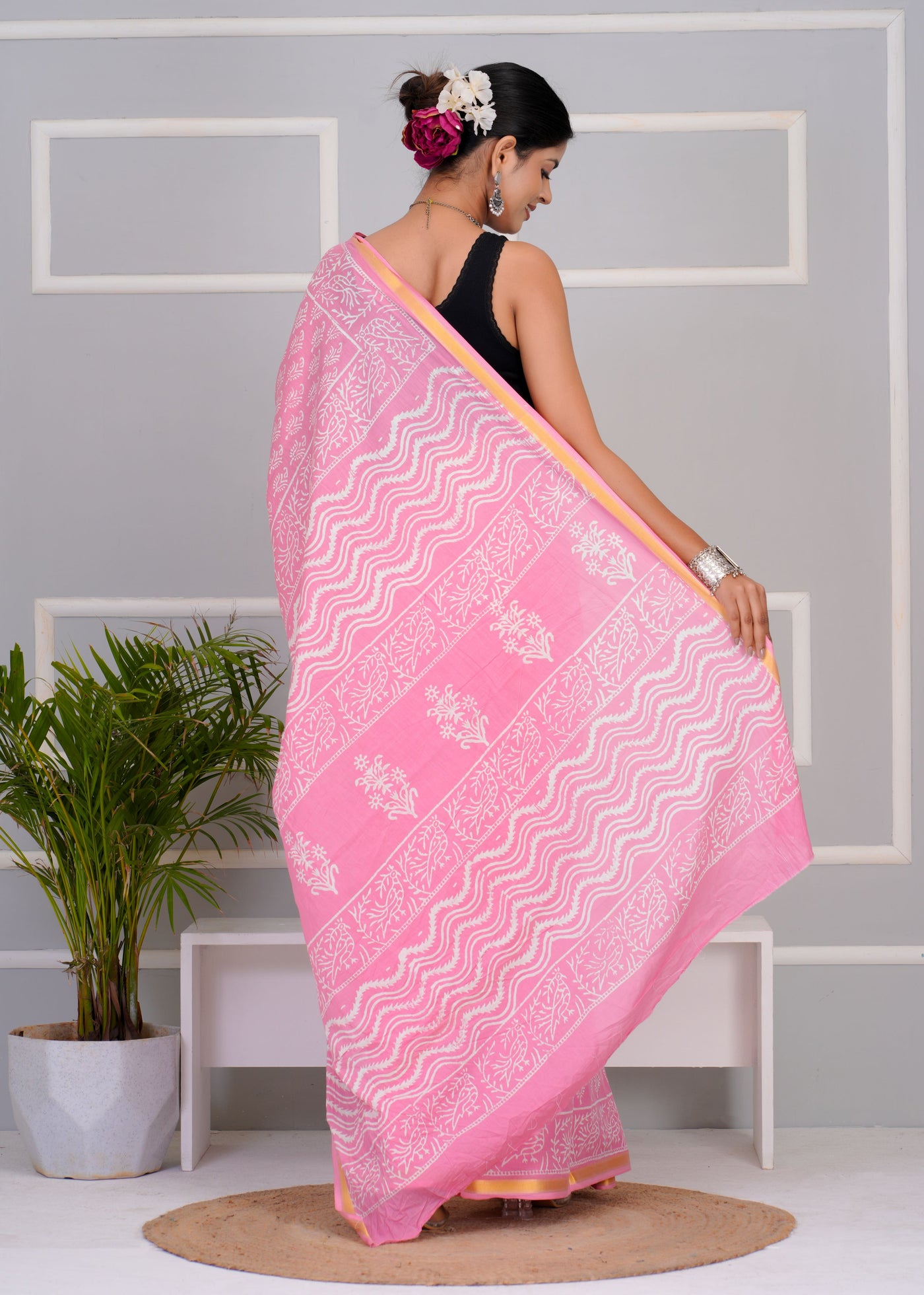 Premium Cotton Saree with Zari Border ( CS0209 )