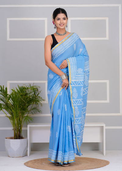 Premium Cotton Saree with Zari Border ( CS0210 )