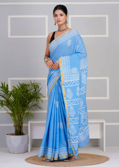 Premium Cotton Saree with Zari Border ( CS0210 )