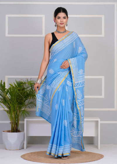Premium Cotton Saree with Zari Border ( CS0210 )