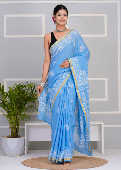 Premium Cotton Saree with Zari Border ( CS0210 )