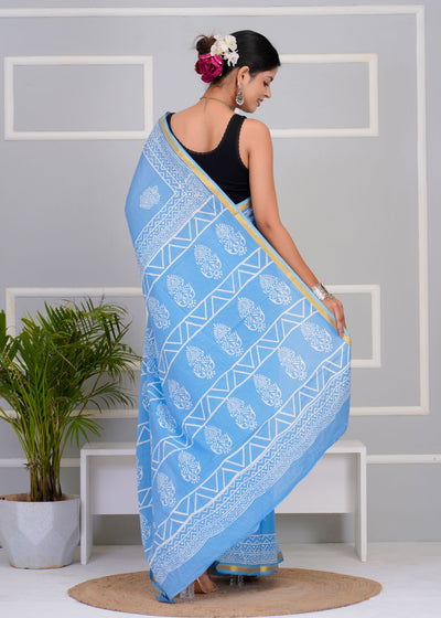 Premium Cotton Saree with Zari Border ( CS0210 )