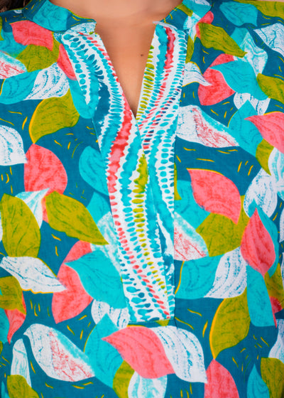 ETHENIC GREEN PETAL STITCHED COTTON SUIT WITH COTTON DUPATTA ( CT1012 )