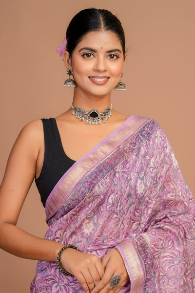 Maheshwari Silk Bagru Print Saree ( MS111102)