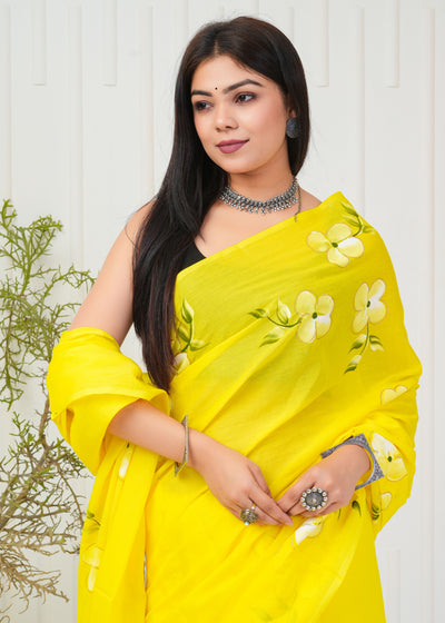 Premium Cotton Saree with Blouse Piece ( CS2002 )