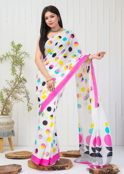 Premium Cotton Saree with Blouse Piece ( CS2003 )