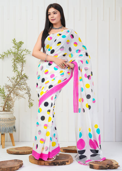 Premium Cotton Saree with Blouse Piece ( CS2003 )