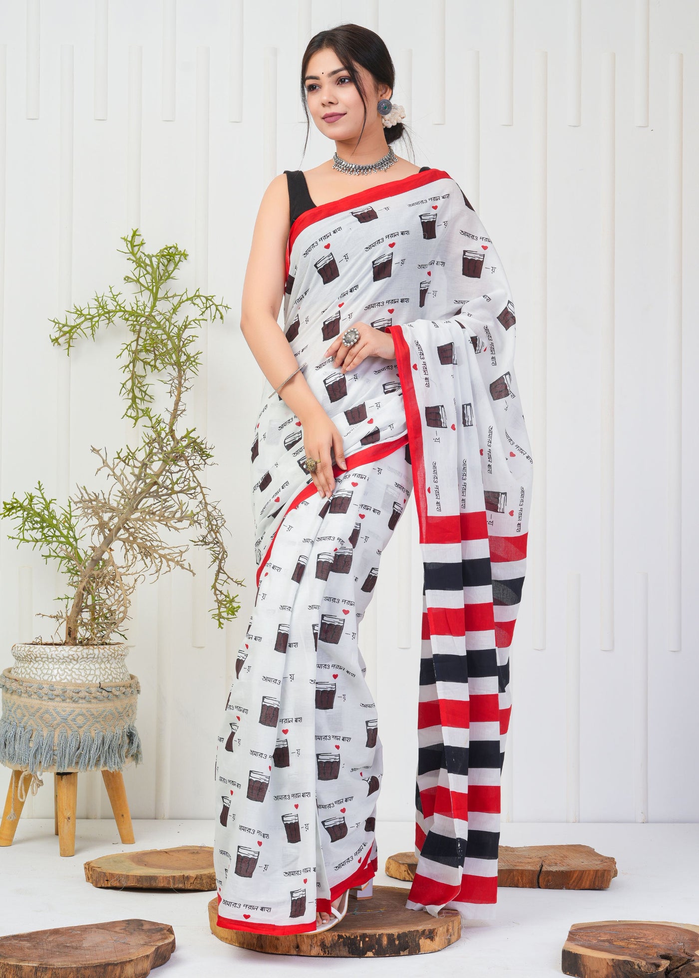 Premium Cotton Saree with Blouse Piece ( CS2014 )