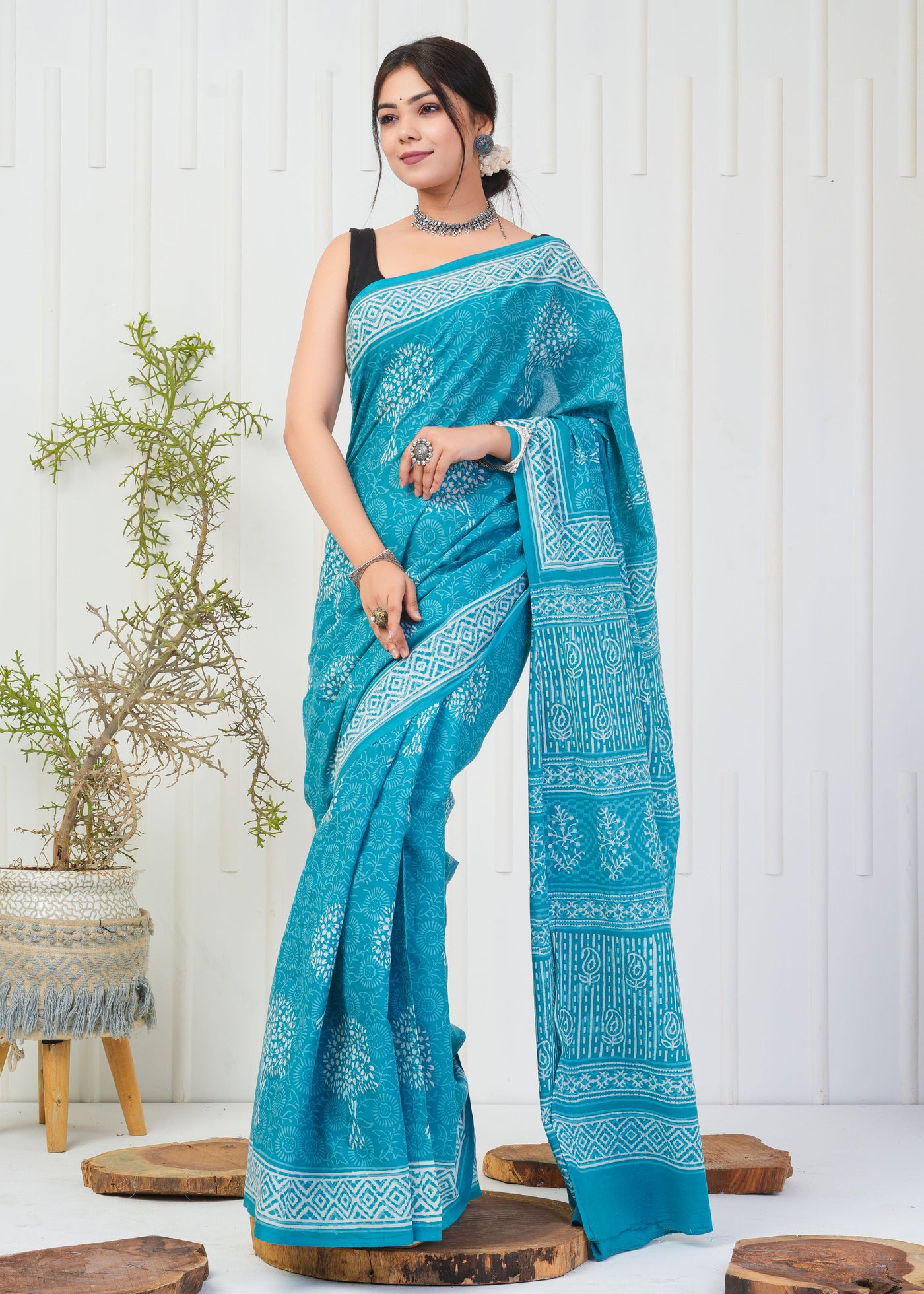 Premium Cotton Saree with Blouse Piece ( CS2009 )