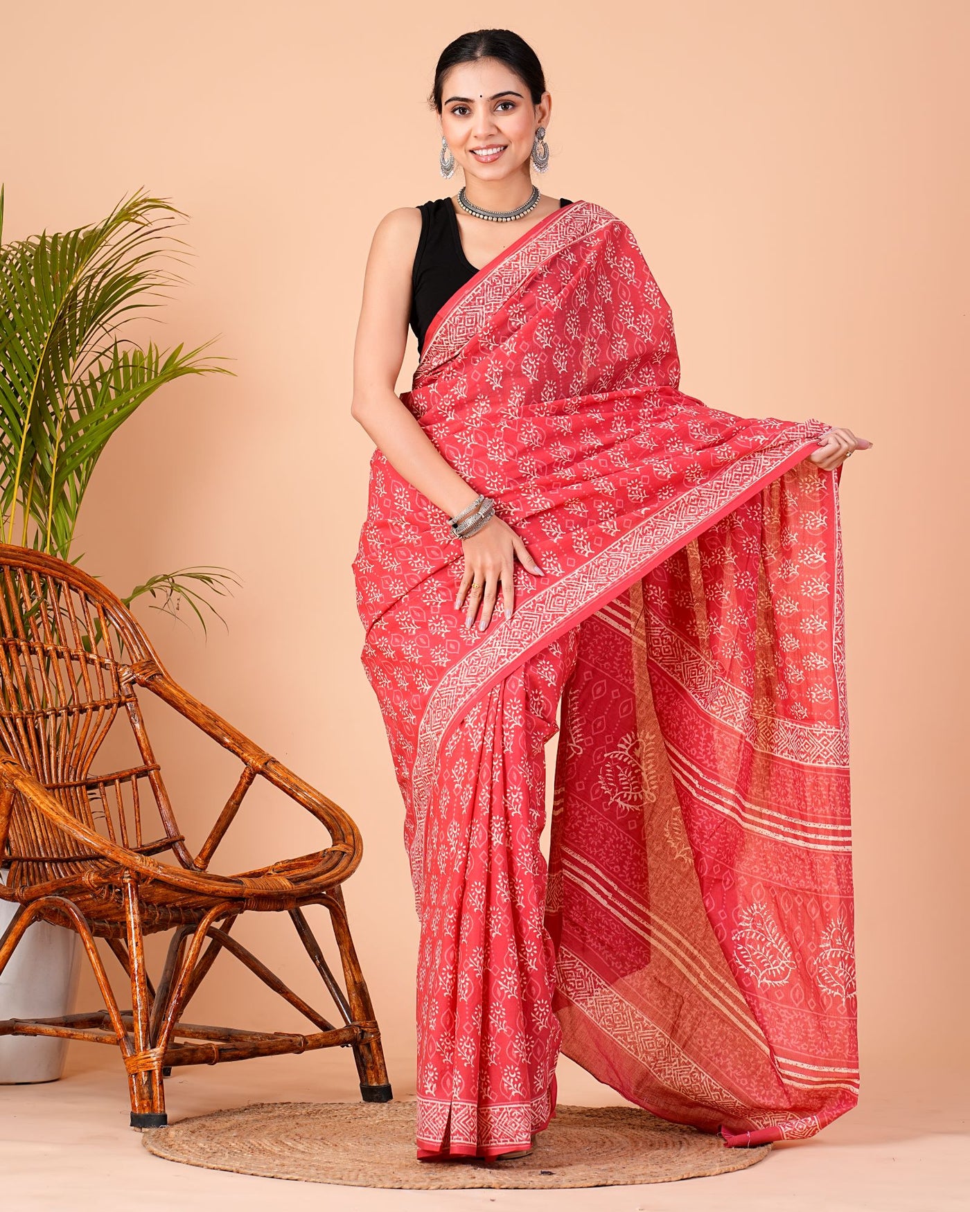 Premium Cotton Saree with Blouse Piece ( CS0234 )
