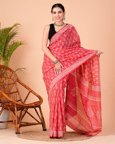 Premium Cotton Saree with Blouse Piece ( CS0234 )