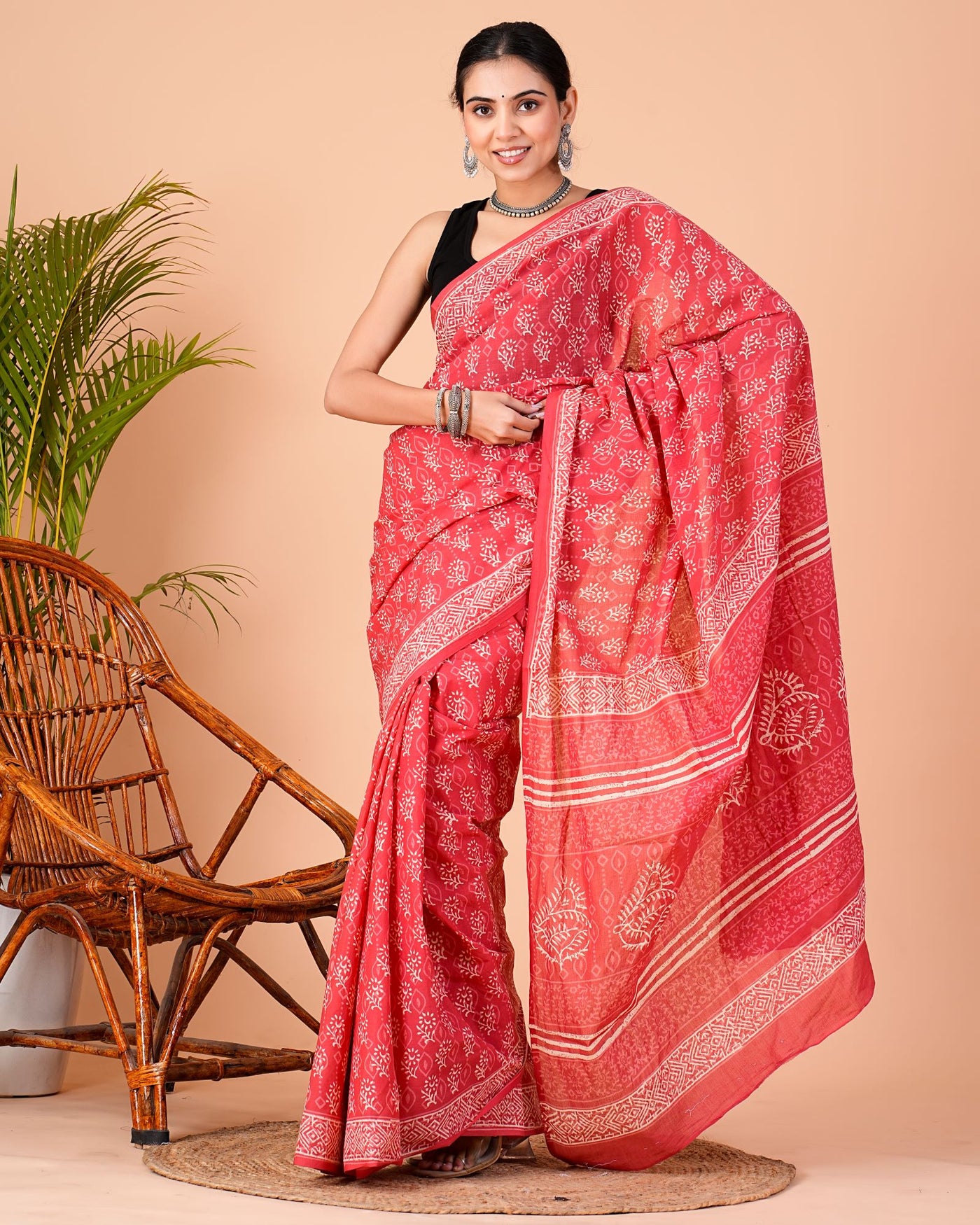 Premium Cotton Saree with Blouse Piece ( CS0234 )
