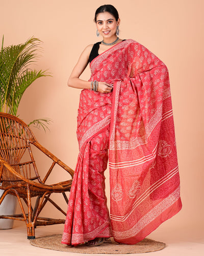 Premium Cotton Saree with Blouse Piece ( CS0234 )