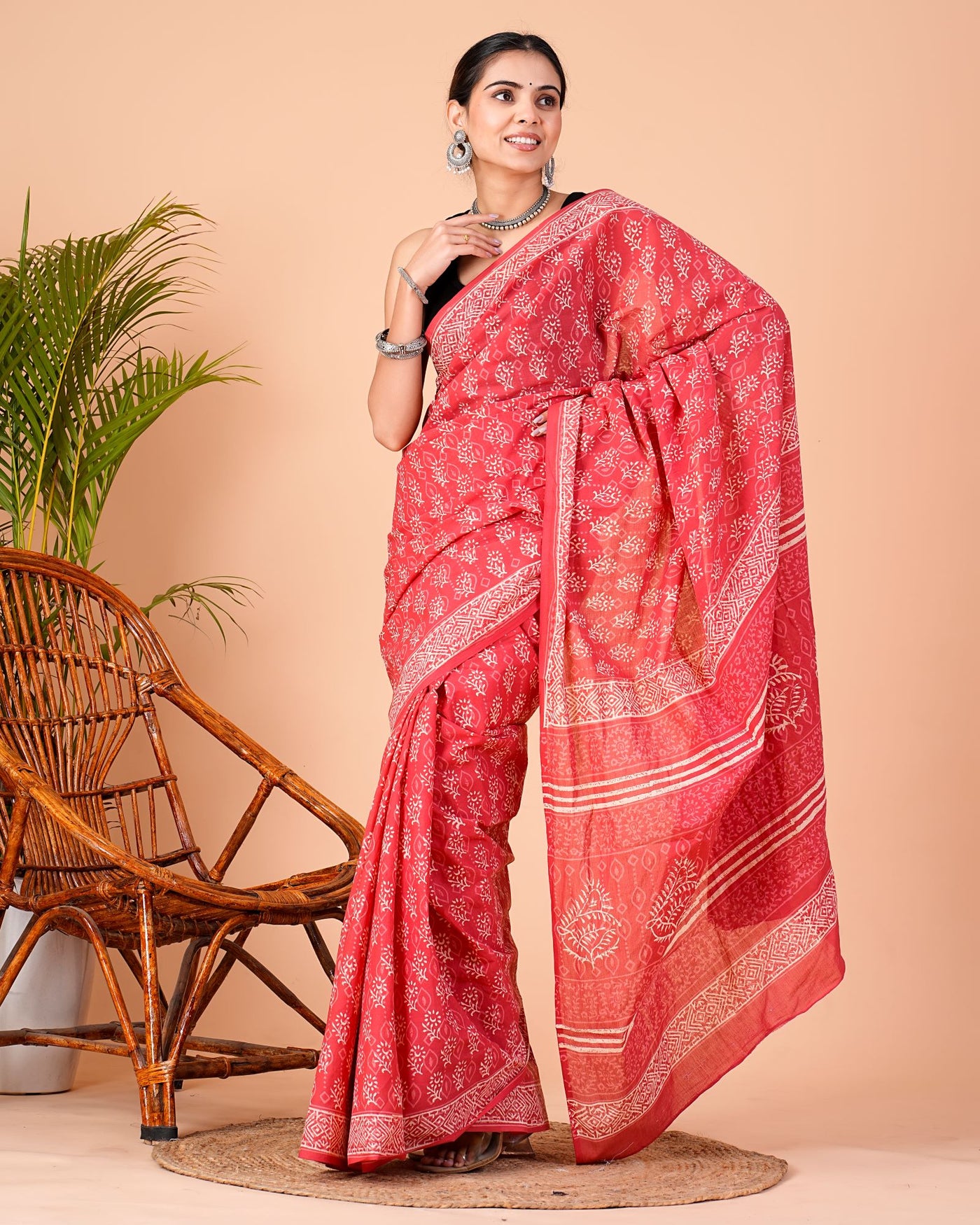 Premium Cotton Saree with Blouse Piece ( CS0234 )