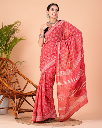 Premium Cotton Saree with Blouse Piece ( CS0234 )