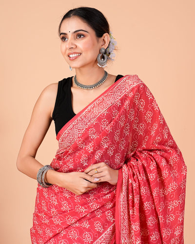 Premium Cotton Saree with Blouse Piece ( CS0234 )