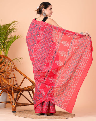 Premium Cotton Saree with Blouse Piece ( CS0237 )