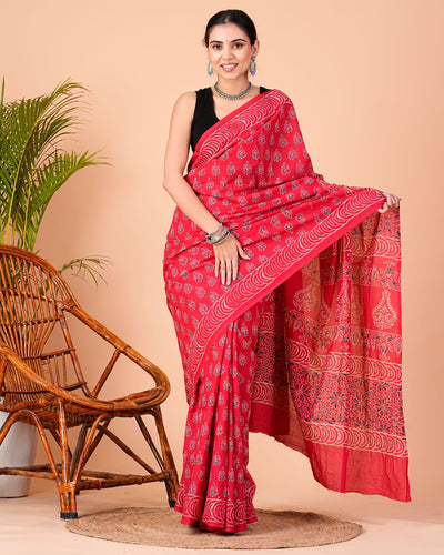 Premium Cotton Saree with Blouse Piece ( CS0212 )