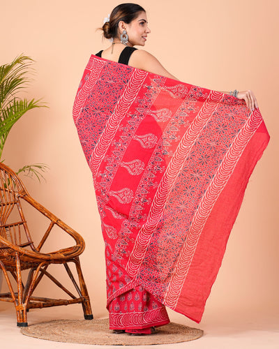 Premium Cotton Saree with Blouse Piece ( CS0212 )