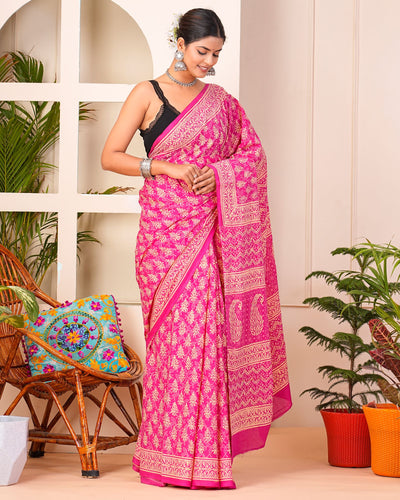 Premium Cotton Saree with Blouse Piece ( CS0403 )