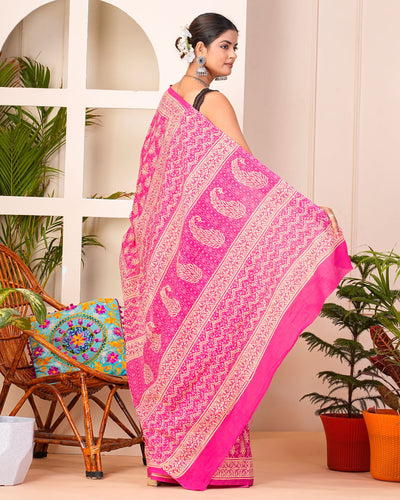 Premium Cotton Saree with Blouse Piece ( CS0403 )