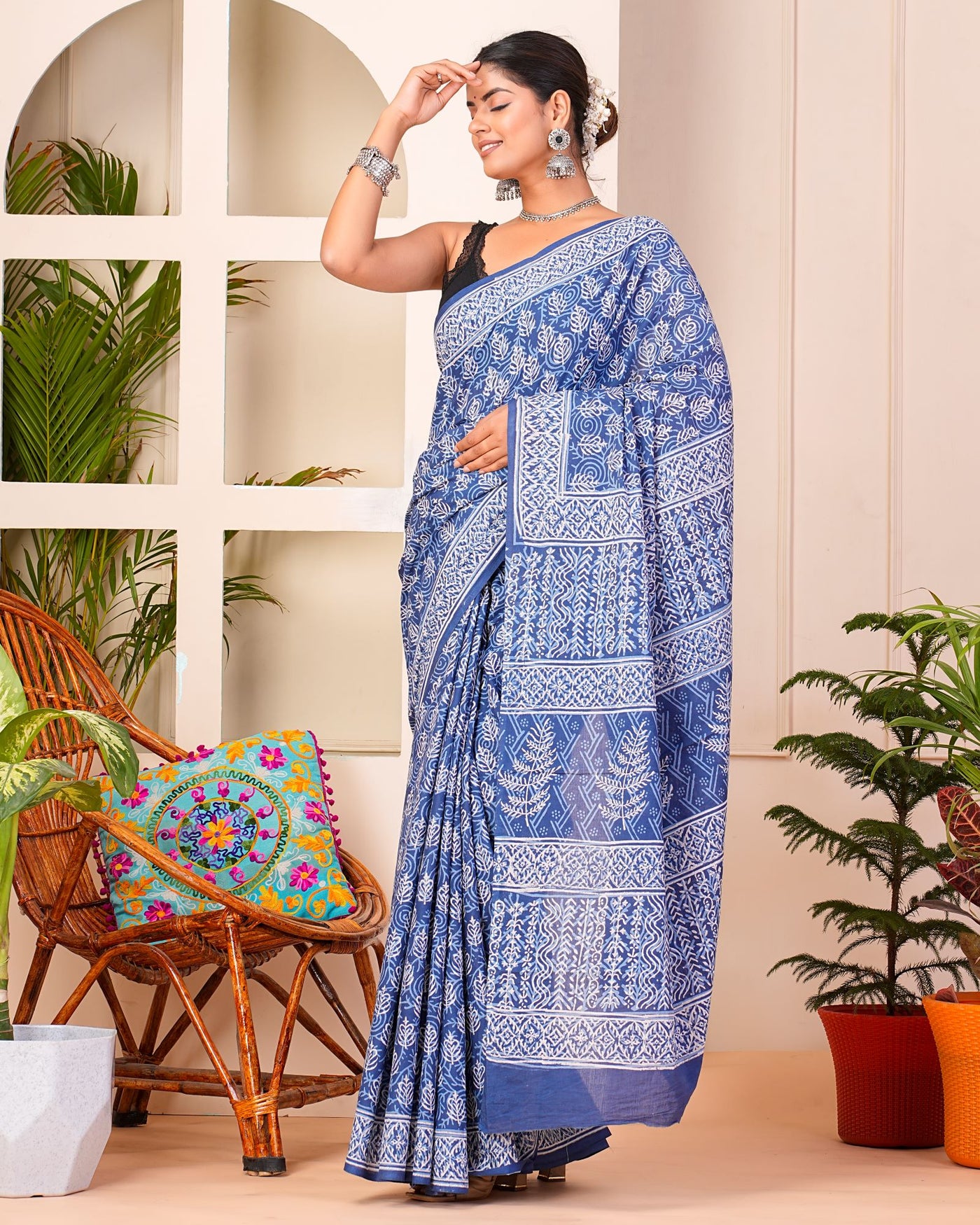 Premium Cotton Saree with Blouse Piece ( CS0404 )