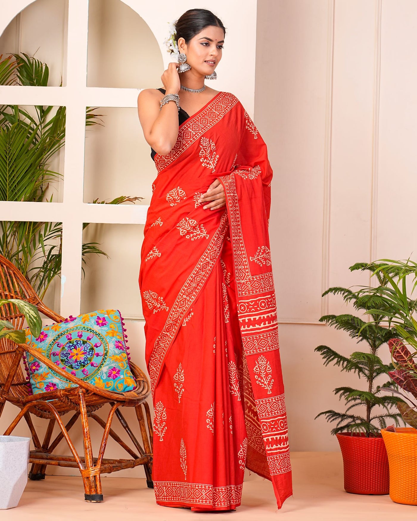 Premium Cotton Saree with Blouse Piece ( CS0406 )