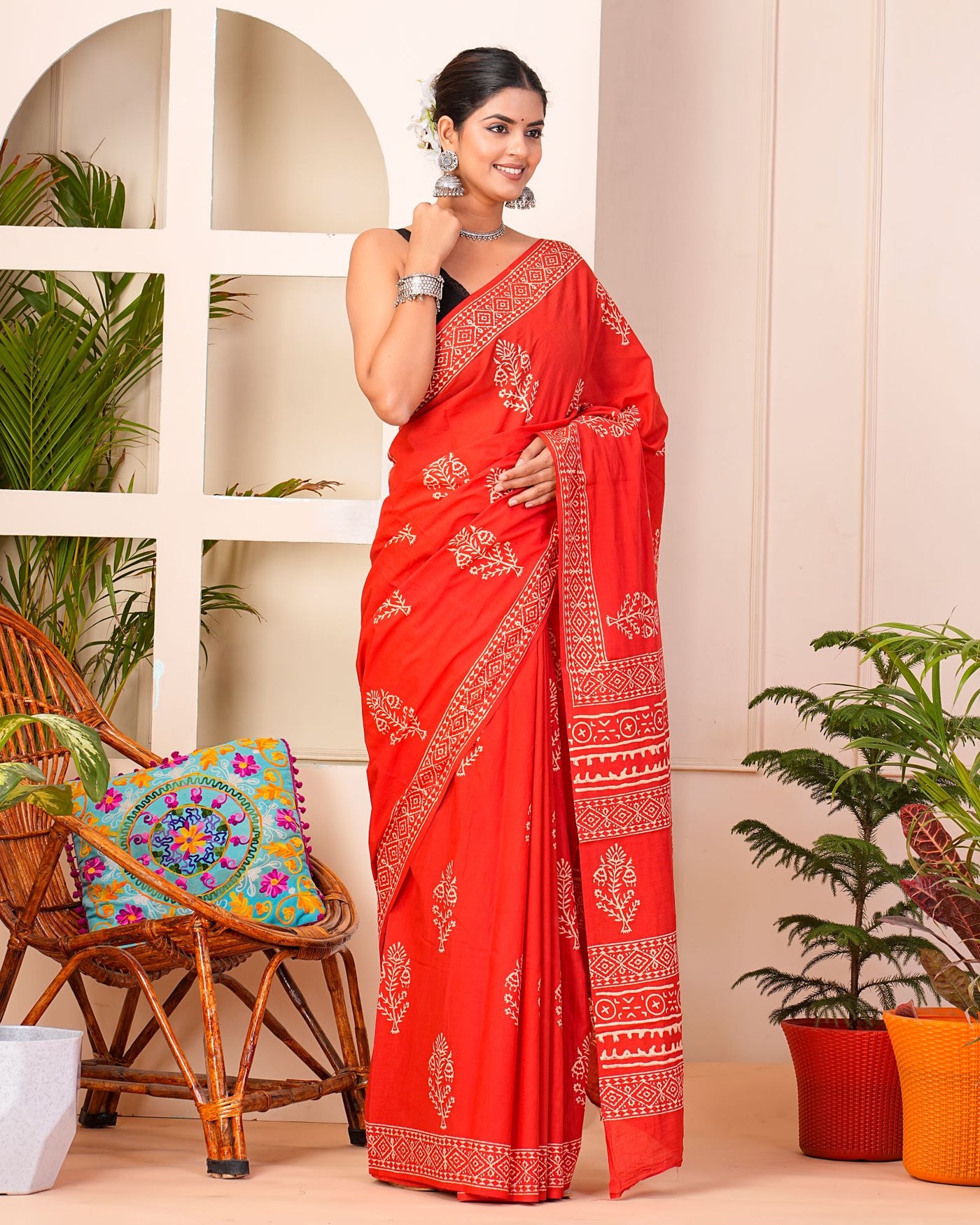 Premium Cotton Saree with Blouse Piece ( CS0406 )