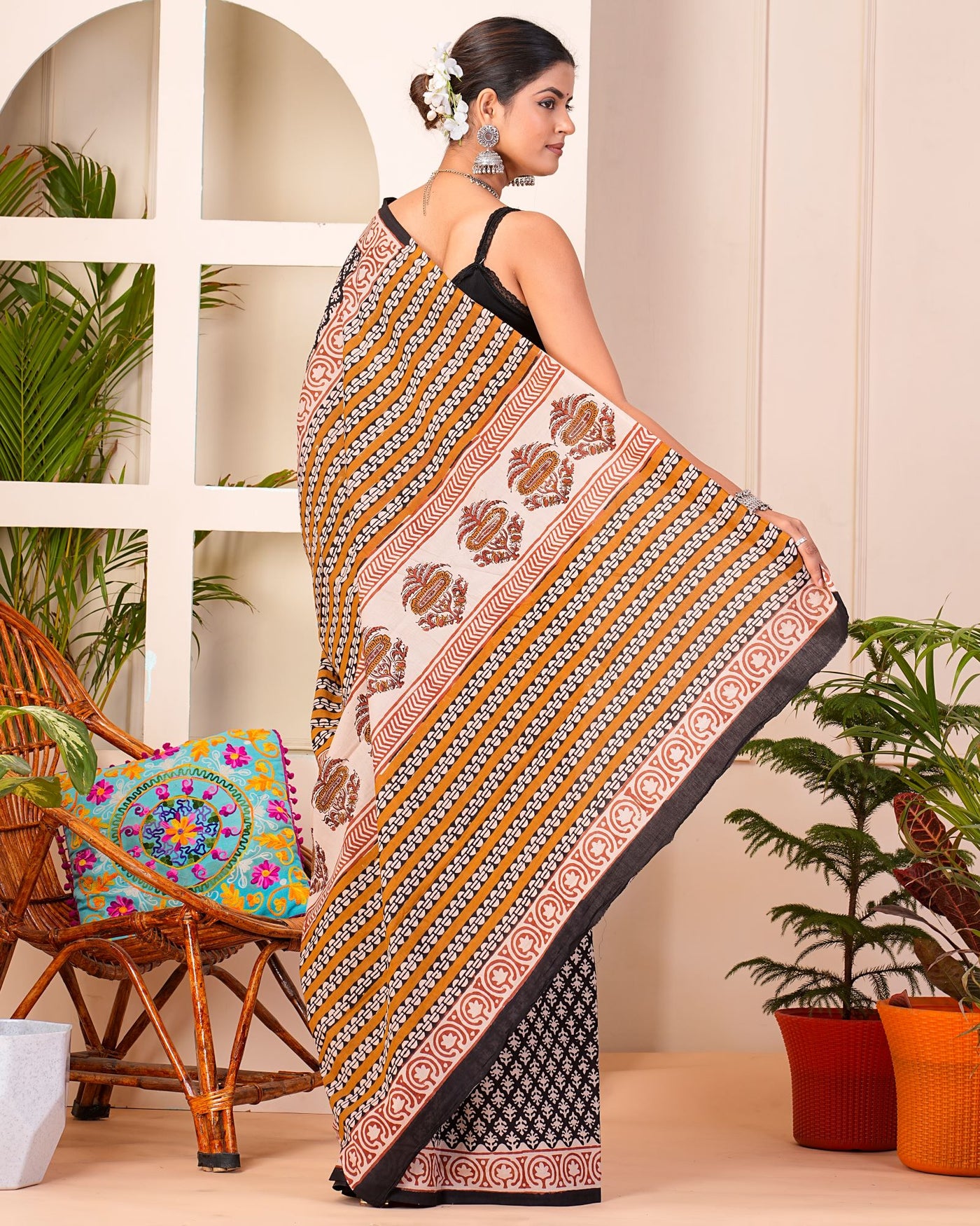 Premium Cotton Saree with Blouse Piece ( CS0408 )