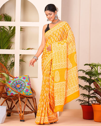 Premium Cotton Saree with Blouse Piece ( CS0409 )