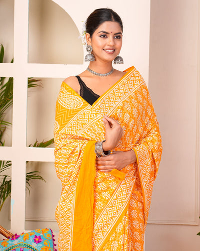 Premium Cotton Saree with Blouse Piece ( CS0409 )