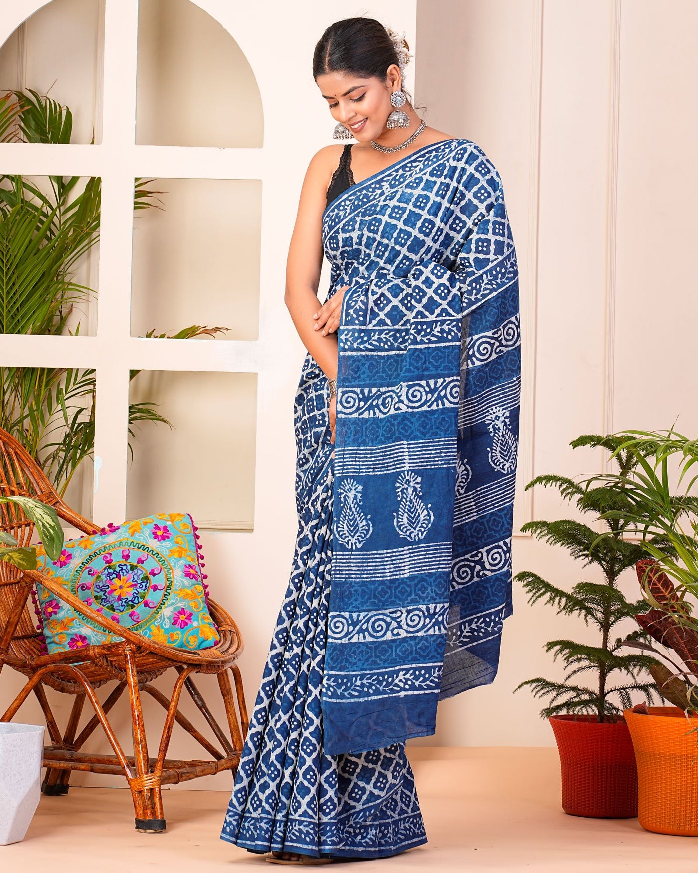 Premium Cotton Saree with Blouse Piece ( CS0410 )