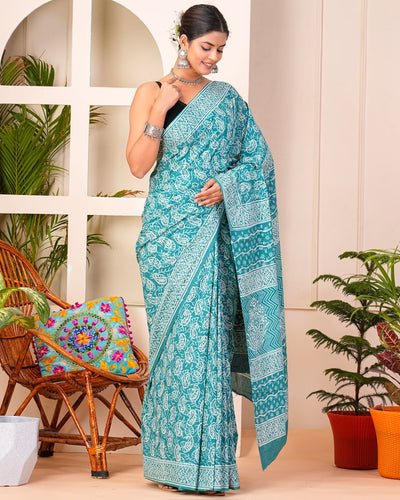 Premium Cotton Saree with Blouse Piece ( CS0413 )