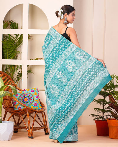 Premium Cotton Saree with Blouse Piece ( CS0413 )