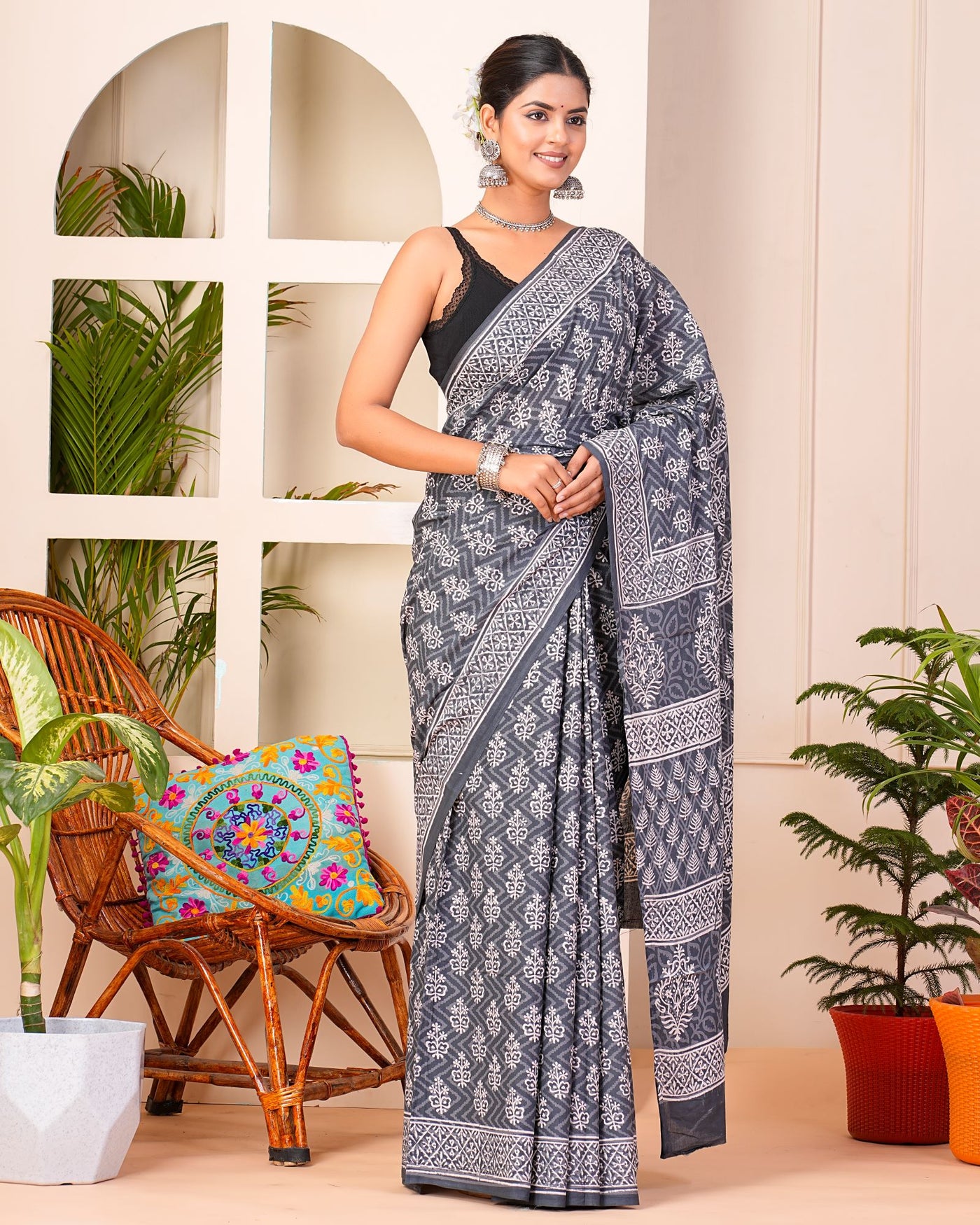 Premium Cotton Saree with Blouse Piece ( CS0416 )