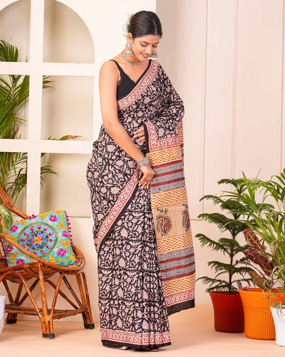 Premium Cotton Saree with Blouse Piece ( CS0418 )