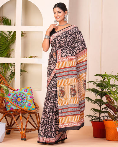 Premium Cotton Saree with Blouse Piece ( CS0418 )
