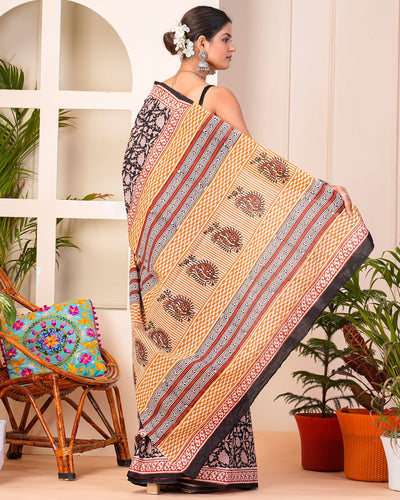 Premium Cotton Saree with Blouse Piece ( CS0418 )