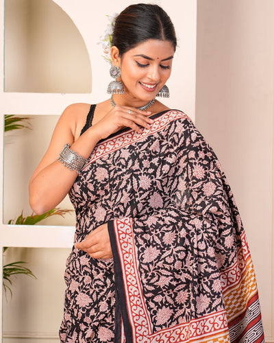Premium Cotton Saree with Blouse Piece ( CS0418 )