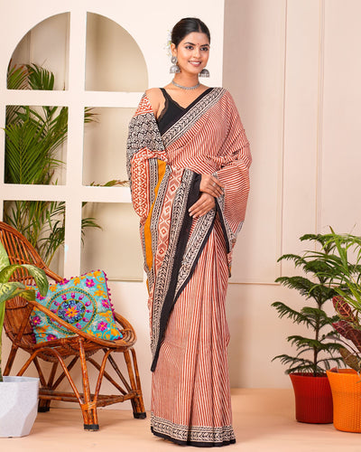 Premium Cotton Saree with Blouse Piece ( CS0420 )