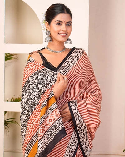 Premium Cotton Saree with Blouse Piece ( CS0420 )