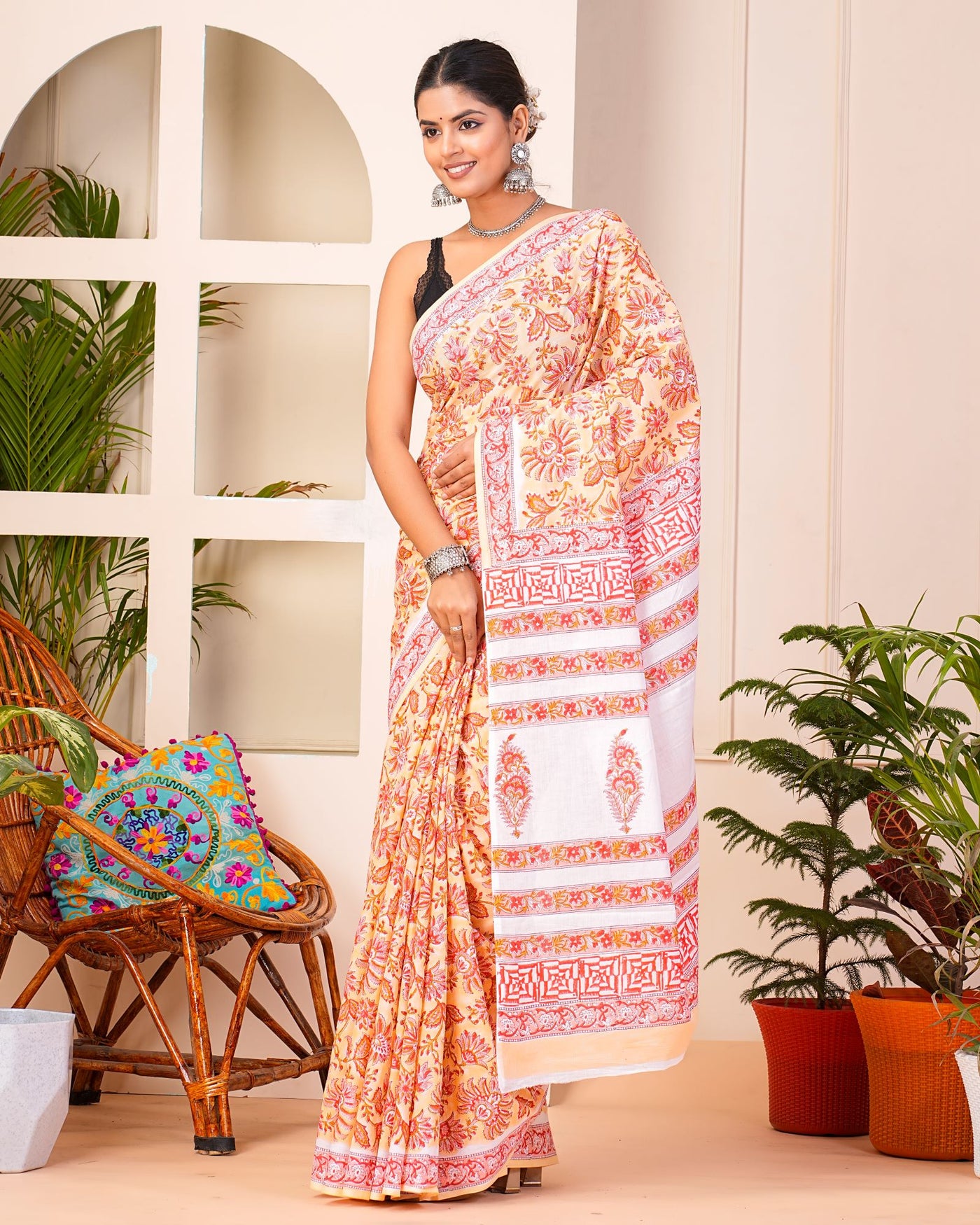 Premium Cotton Saree with Blouse Piece ( CS0424 )