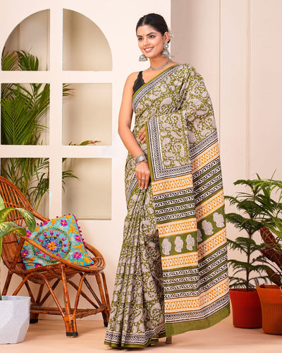 Premium Cotton Saree with Blouse Piece ( CS0425 )