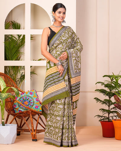 Premium Cotton Saree with Blouse Piece ( CS0425 )