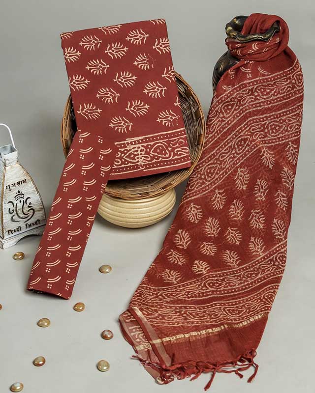 Cotton Suit Set with Kota Doria Dupatta ( CK2351) 5