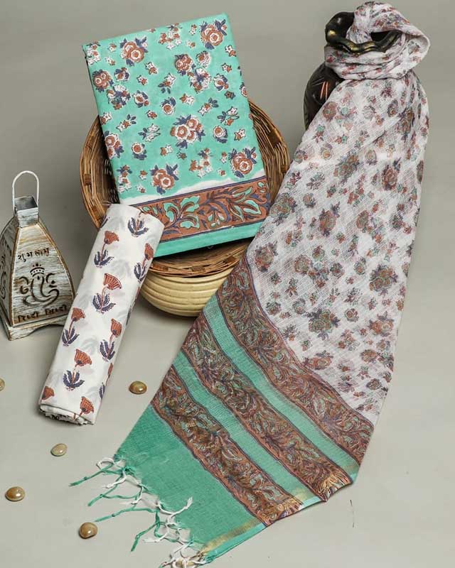 Cotton Suit Set with Kota Doria Dupatta ( CK250124)